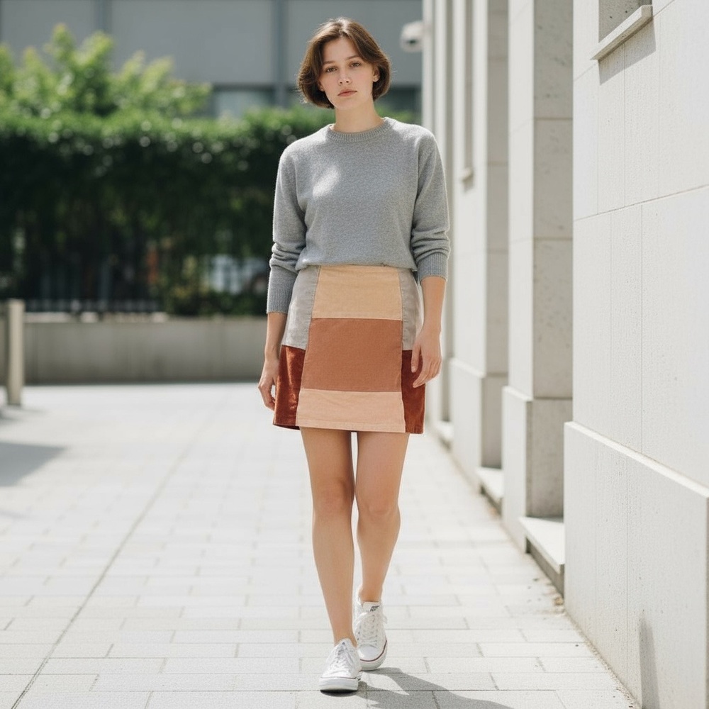 Le Lis Multicolor Patchwork Mini Skirt - image 3